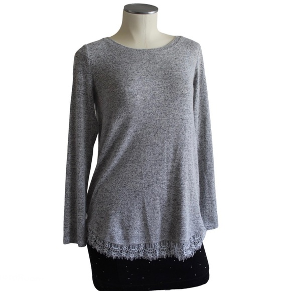 LC lauren conrad knit | lace top size XS - Picture 1 of 8